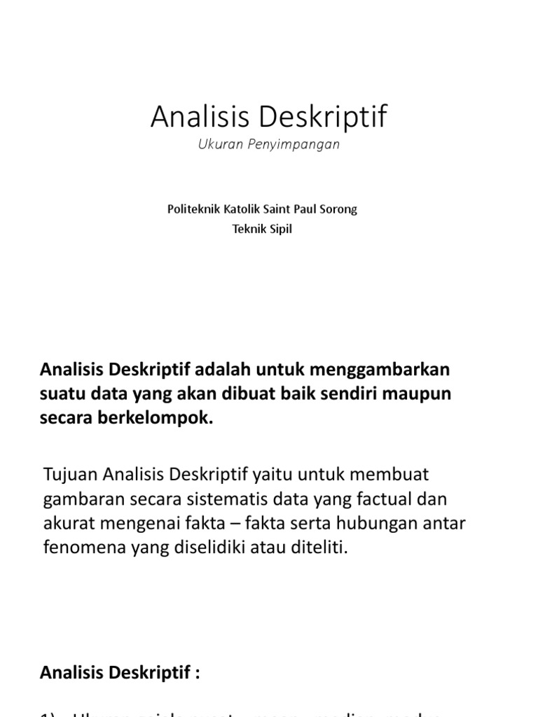 03 Analisis Deskriptif Part2 Pdf Pdf