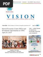 Special Economic Zones (SEZs) and Investment Opportunities in CPEC April 26, 2018 - Strategic Vision