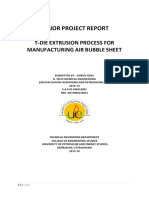 Major Project: T-Die Extrusion Process FOR Manufacturing AIR Bubble Sheet