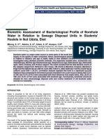 Biometric Assessment of Bacteriological Profile of Borehole Water in Relation To Sewage Disposal Units in Students' Hostels in Ikot Udota, Eket