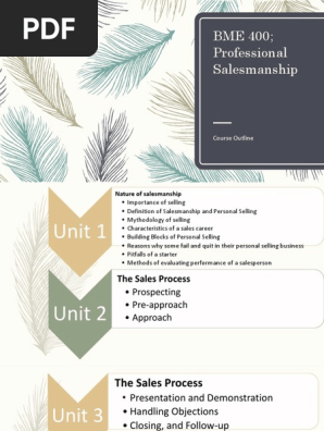 Bme 400 Midterms Handout 1 Pdf Sales Business