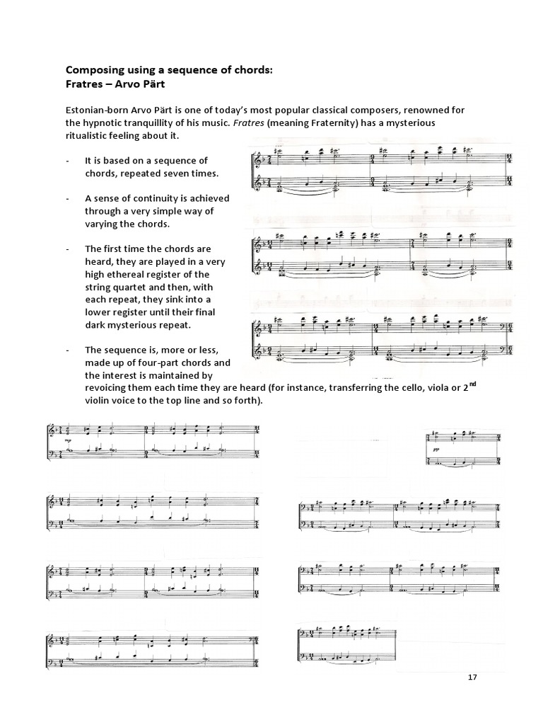 Arvo Pärt's Fratres: Chord Sequence Analysis | PDF | Art