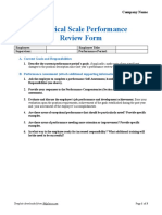 Numerical Scale Performance Review Form: Employee: Employee Title: Supervisor: Performance Period