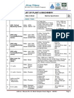 AU Plant and Machinery & Testing Equipments