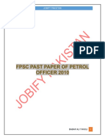 FPSC Past Paper of Petrol Officer 2010