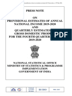 PRESS NOTE PE and Q4 estimates of GDP