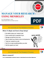 Manage Your Research Using Mendeley