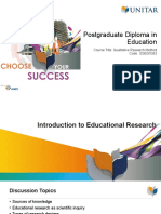 Postgraduate Diploma in Education: Course Title: Qualitative Research Method Code: ESEG5083