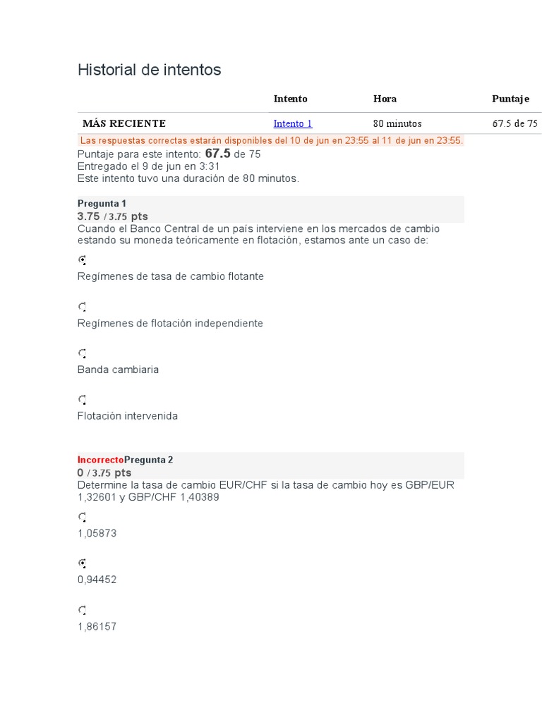 PARCIAL 1 Finanzas Internacionales | PDF | Tipo de cambio | Libra esterlina