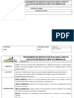 SSTA-P-01 Procedimiento Identificacion de Peligros, Aspectos y Evaluacion de Riesgos e Impactos