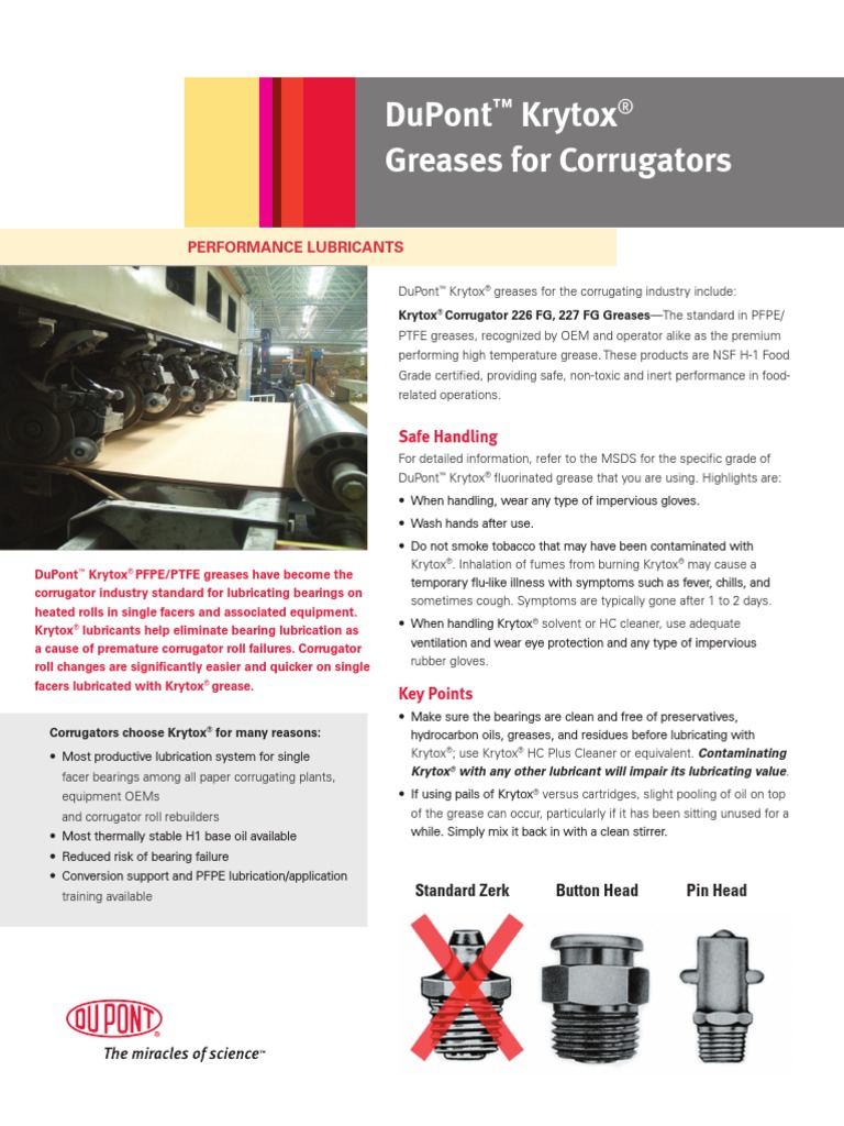 H899592, Krytox Grease For Corrugators PDF Bearing (Mechanical