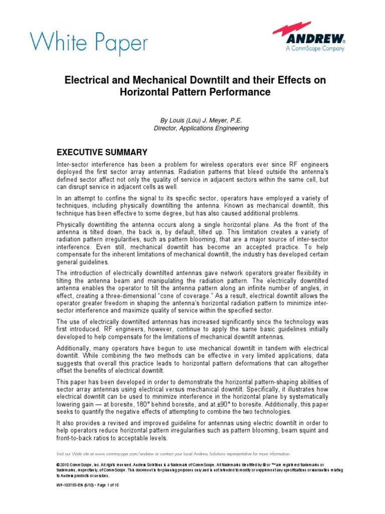 Electrical and Mechanical Downtilt and T PDF PDF