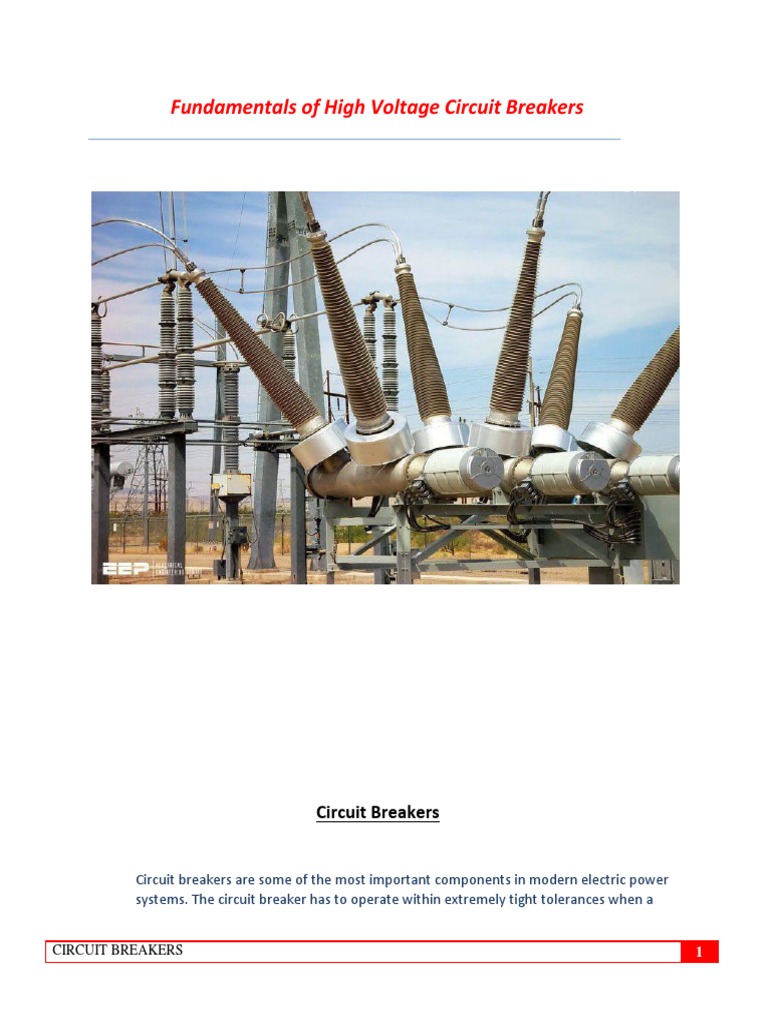 Fundamentals of High Voltage Circuit Breakers | PDF | Resistor | Capacitor
