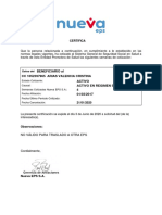 Certificado de Afiliacion Cristina