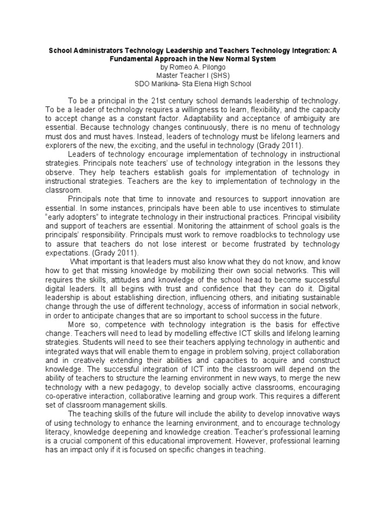 Technology Leadership in Education | PDF | Educational Technology ...