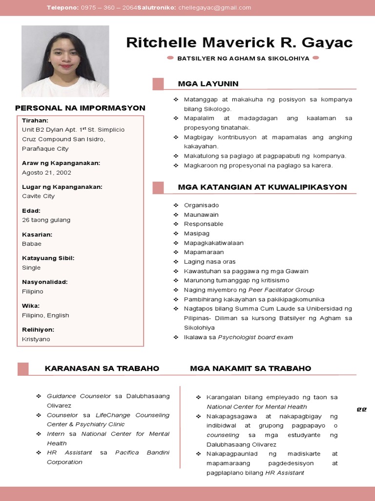 Resume Filipino3 | PDF