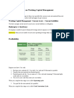 Notes On Working Capital Management