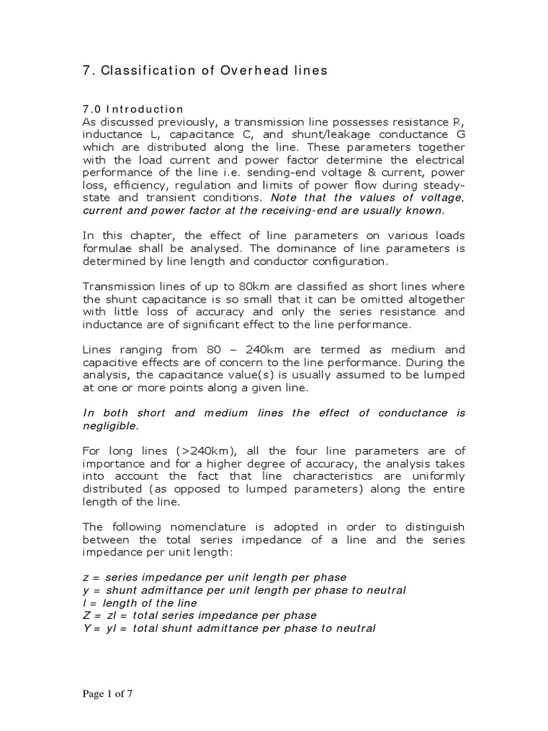 Overhead Transmission Line Classification | PDF | Electric Power ...