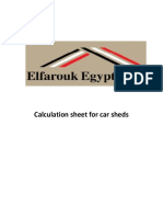 Car shed calculation sheet