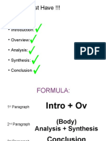 Analysis Must Have !!!: - Title: - Introduction: - Overview: - Analysis: - Synthesis: - Conclusion