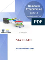Computer Programming: Introduction To MATLAB