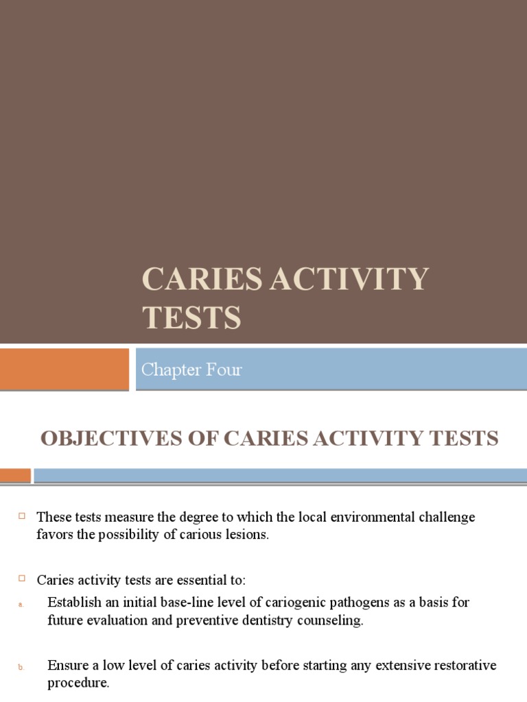 Overview of Caries Activity Tests | PDF | Dentistry | Medical Specialties