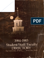 University of Iowa Student, Faculty, and Staff Directory 1984-1985