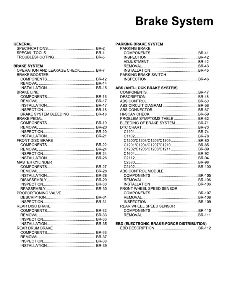 BR - Brake System PDF | PDF