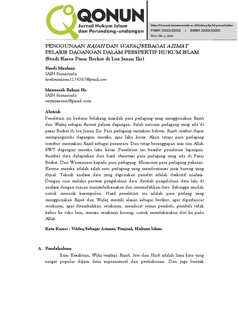 Rajah dan Wafaq sebagai Azimat Dagangan | PDF