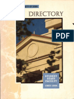 University of Iowa Student, Faculty, and Staff Directory 1993-1994