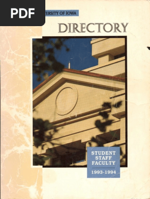 University Of Iowa Student Faculty And Staff Directory 1993 1994 Telephone Numbering Plan Emergency