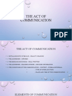 The Act of Communication