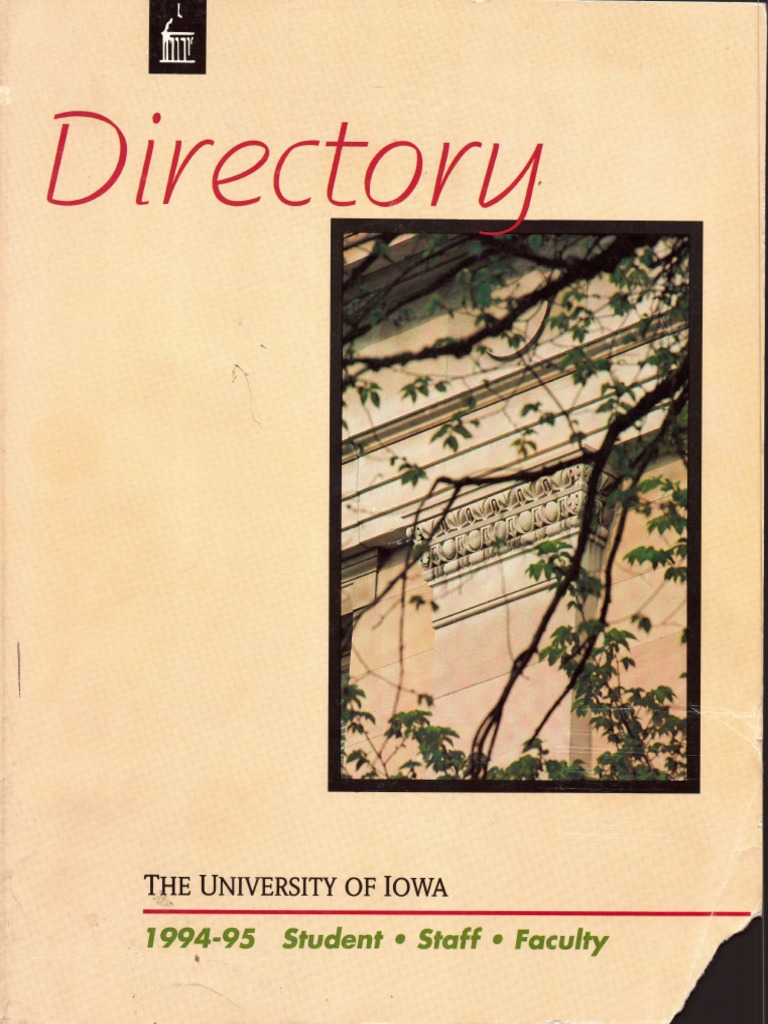 University Of Iowa Student Faculty And Staff Directory 1994 1995 Pdf 9 1 1 Emergency