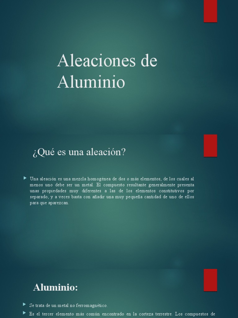 Tipos y propiedades de aleaciones de aluminio | PDF | Aleación | Aluminio