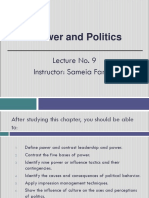 Power and Politics: Lecture No. 9 Instructor: Sameia Farhat