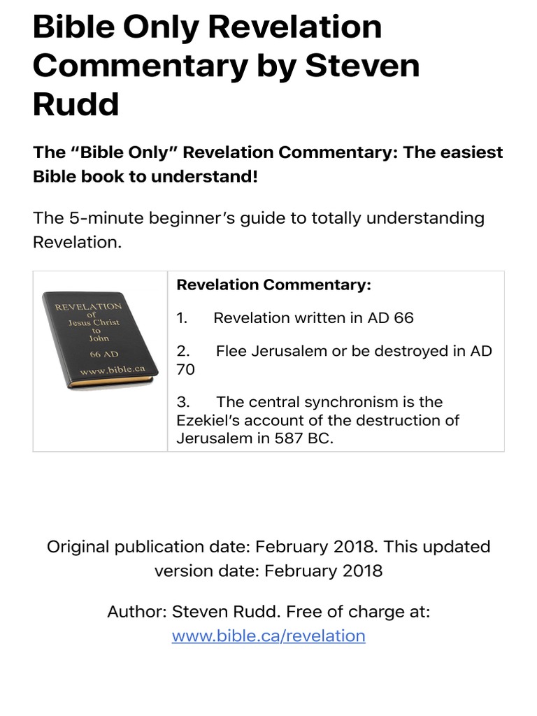 Bible Only Revelation Commentary by Steven Rudd PDF   PDF