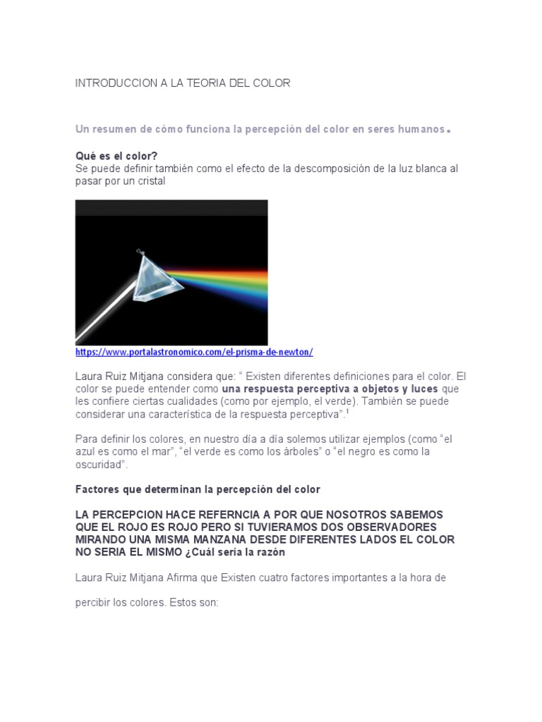 Introducción a la Percepción del Color | PDF | Percepción visual | Color