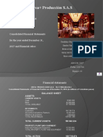 Financial Statements and Financial Ratios Crea+ Producion S.A.S