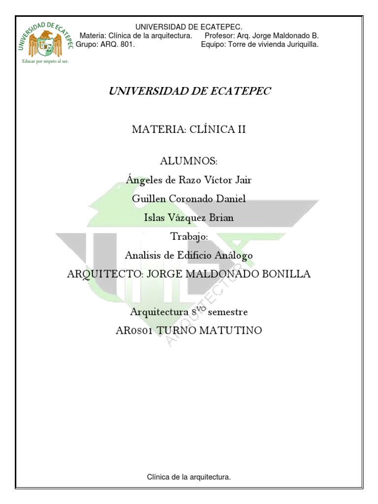 Analisis De Edificio Análogo Pdf Torre Diseño