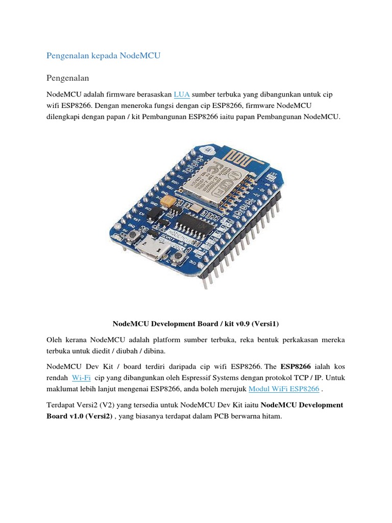 Pengenalan NodeMCU dan Fungsinya | PDF