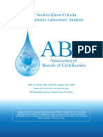 ABC Eed-To-Know Criteria For Wastewater Laboratory Analysts