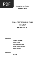 Final Performance Task (Ge MMW) : University of San Jose - Recoletos Magallanes St. Cebu City