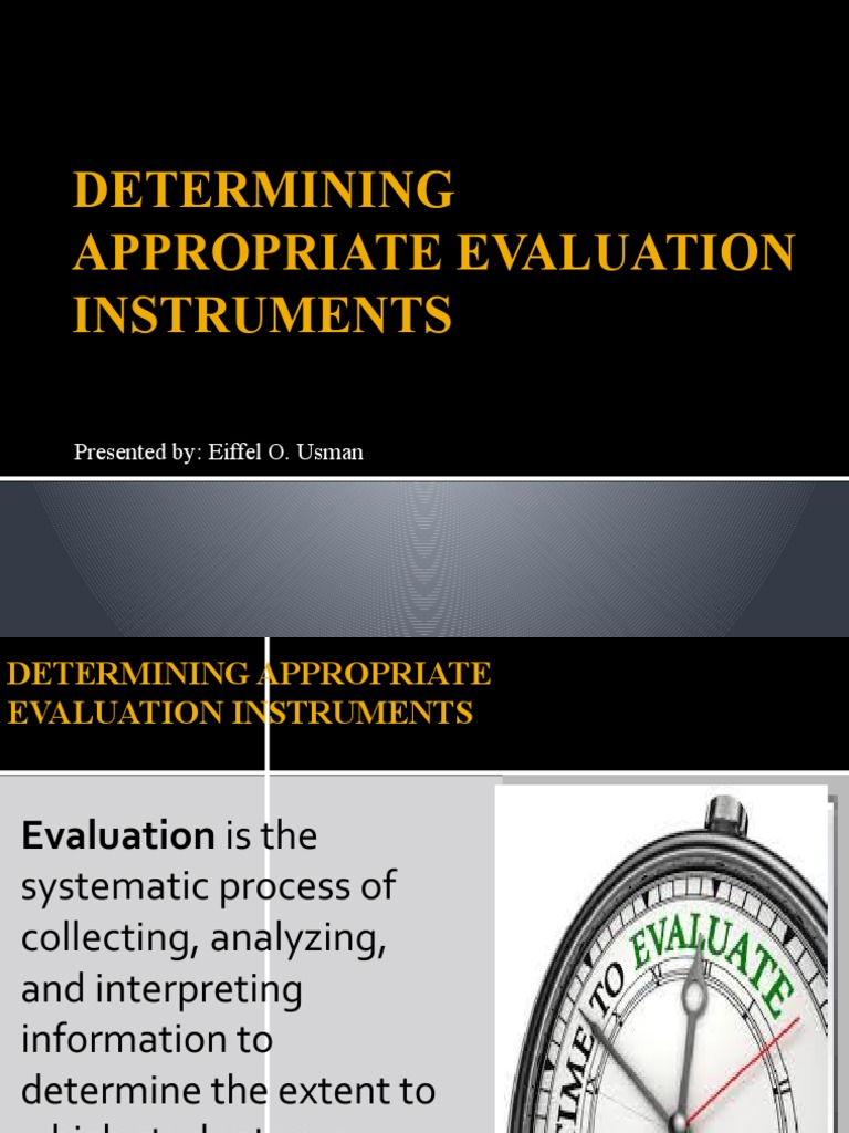 Selecting Effective Evaluation Instruments | PDF | Test (Assessment ...