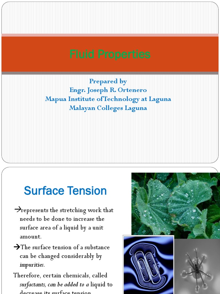 Module 3 Fluid Properties Pdf Buoyancy Surface Tension