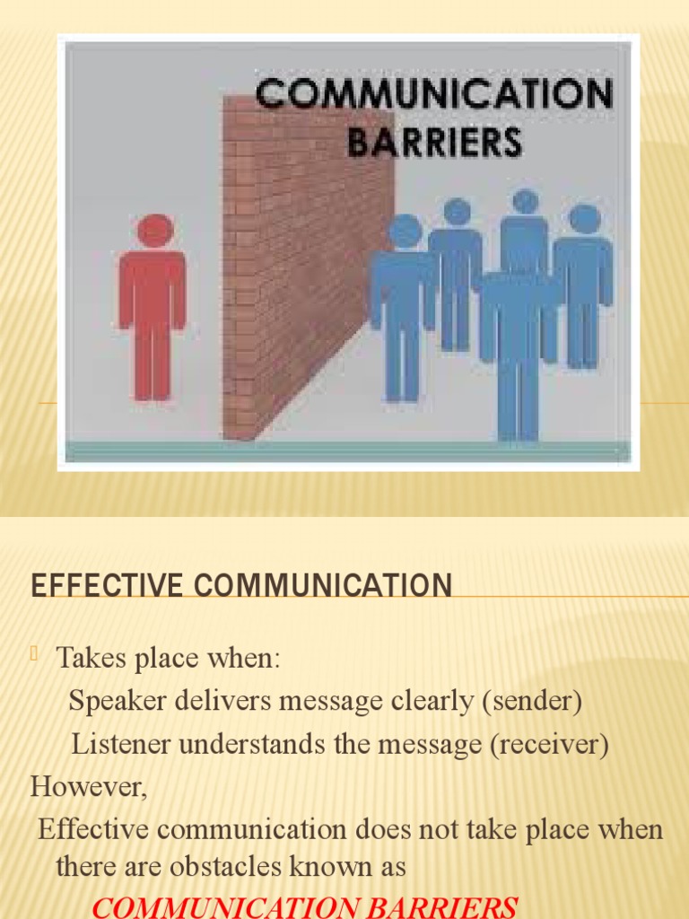 COMMunication BARRIERS PDF Jargon Communication