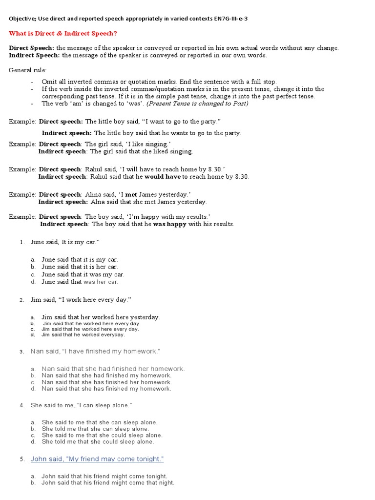 What Is Direct & Indirect Speech? | PDF | Morphology | Symbols