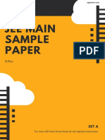 JEE Main B.Plan Sample Paper 2020 PDF
