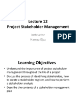 Project Stakeholder Management: Instructor Hamza Ejaz