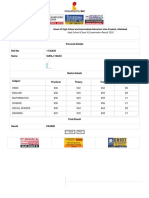 High School (Class X) Examination Result 2020 - UP Board