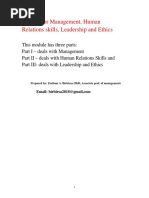 Module For Management, Human Relations Skills, Leadership and Ethics